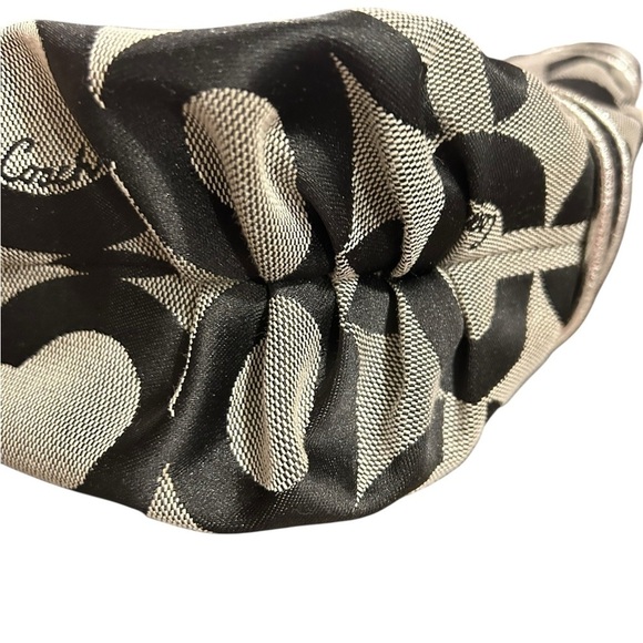 COACH Poppy Black Silver Gray Signature Canvas Large Tote - Picture 6 of 15